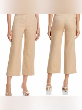 Veronica Beard Cropped linen blend Pants trousers ⭐️10